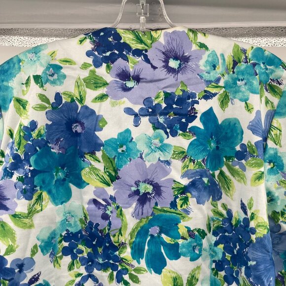 Dressbarn Floral Blazer 3/4 Sleeve Open Front Multicolor Shoulder Pads Sz Large - Picture 6 of 9